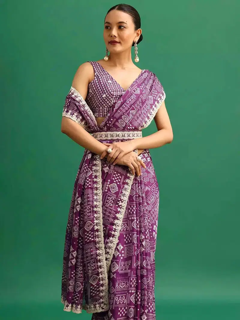 1259 Embroidered by Bt Party Wear Chinon Silk Saree Collection